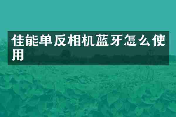 佳能单反相机蓝牙怎么使用