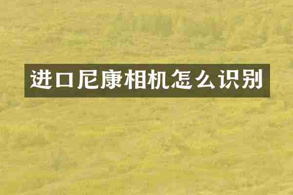 进口尼康相机怎么识别