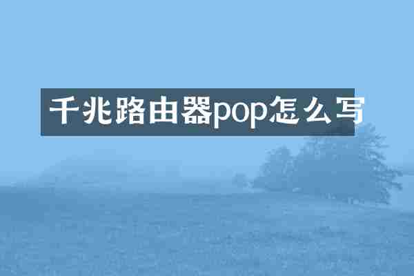 千兆路由器pop怎么写