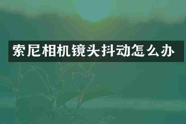 相机镜头抖动怎么办