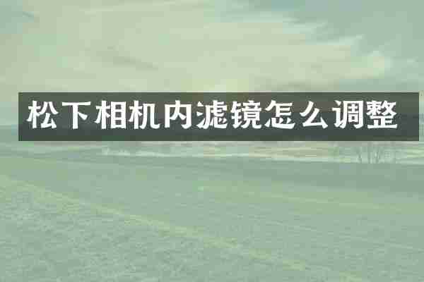 相机内滤镜怎么调整