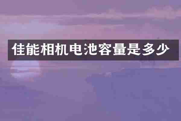 佳能相机电池容量是多少