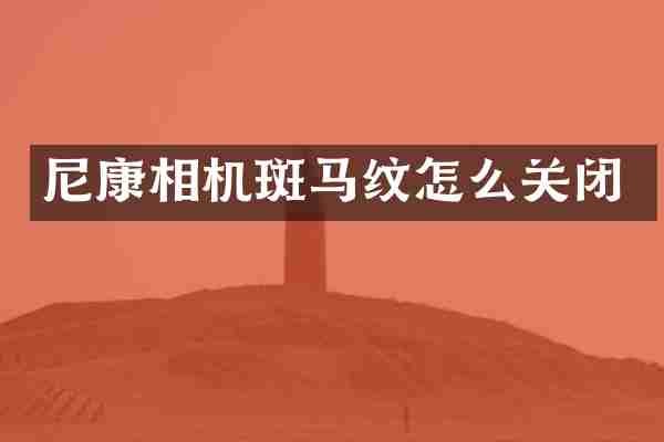 尼康相机斑马纹怎么关闭