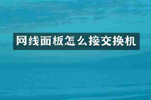 网线面板怎么接交换机