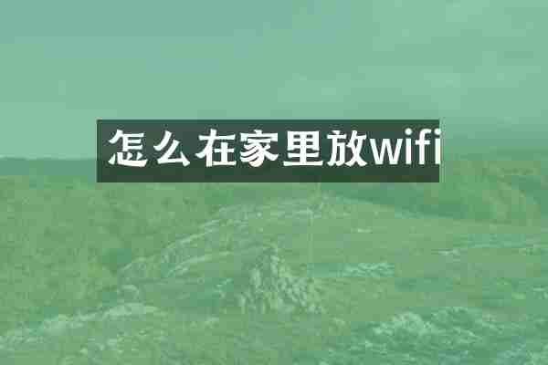 怎么在家里放wifi