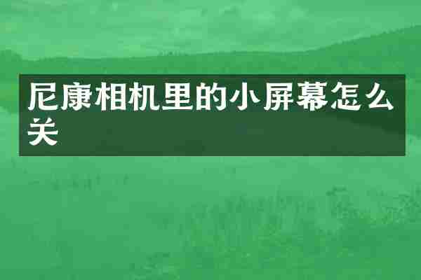 尼康相机里的小屏幕怎么关