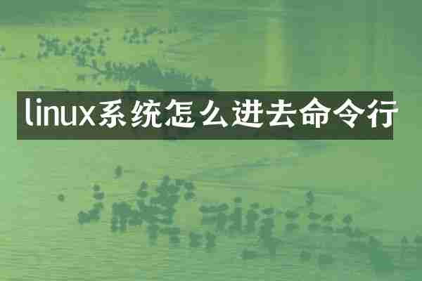 linux系统怎么进去命令行