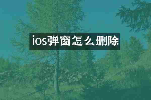 ios弹窗怎么删除