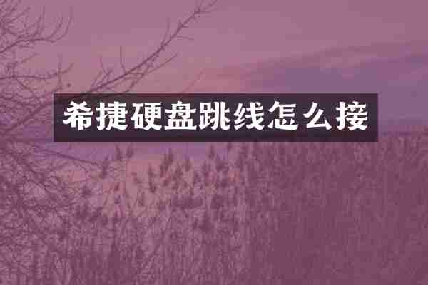 希捷硬盘跳线怎么接