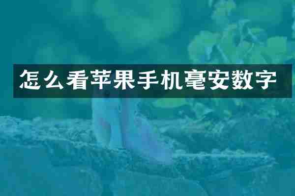 怎么看苹果手机毫安数字