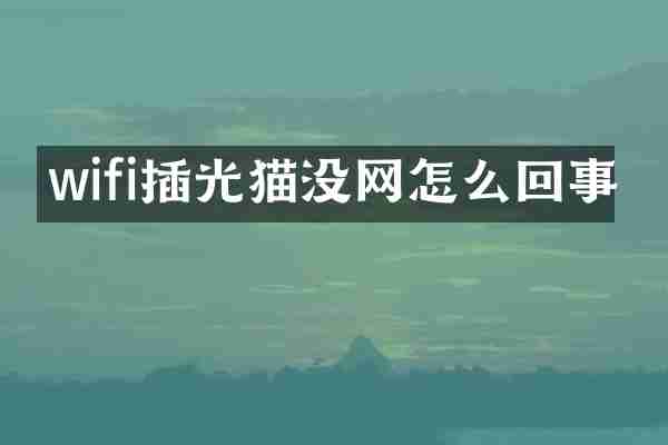 wifi插光猫没网怎么回事
