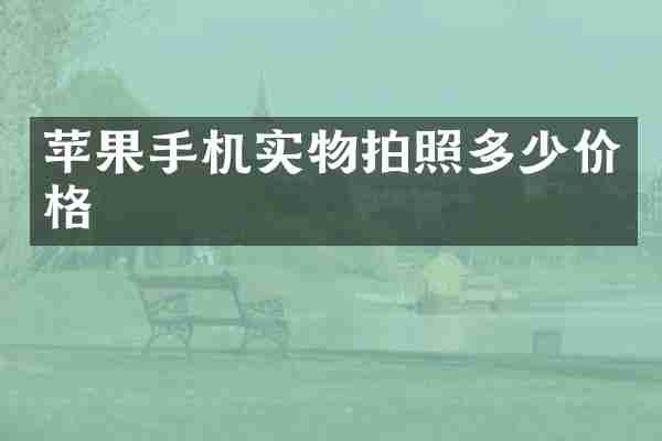苹果手机实物拍照多少价格