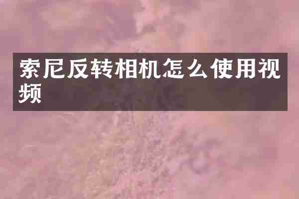 反转相机怎么使用视频