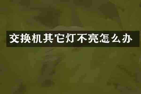 交换机其它灯不亮怎么办