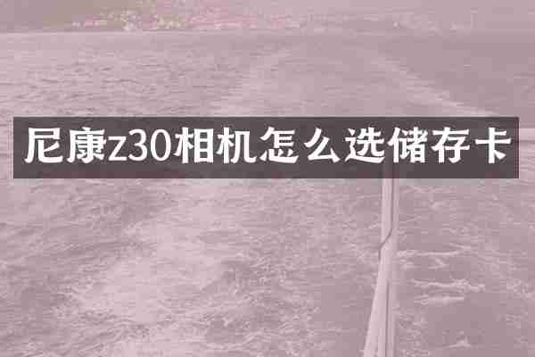 尼康z30相机怎么选储存卡