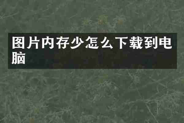 图片内存少怎么下载到电脑
