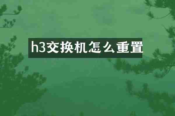 h3交换机怎么重置