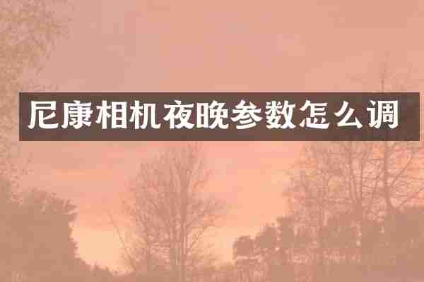 尼康相机夜晚参数怎么调