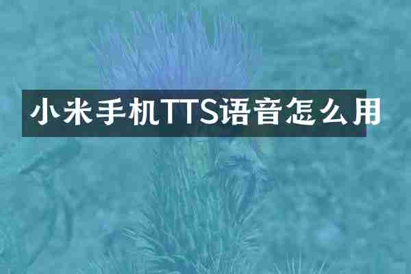 小米手机TTS语音怎么用