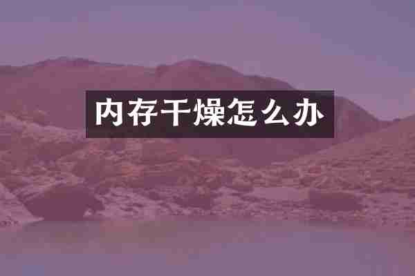 内存干燥怎么办