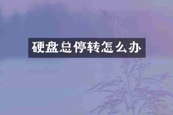 硬盘总停转怎么办