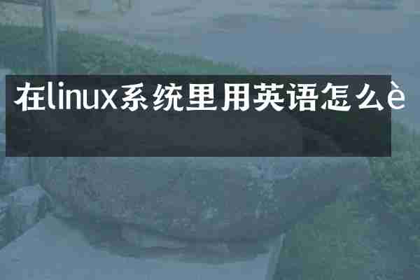 在linux系统里用英语怎么说