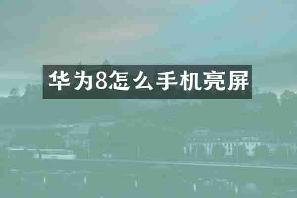 华为8怎么手机亮屏