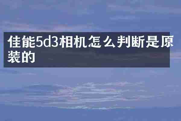 佳能5d3相机怎么判断是原装的