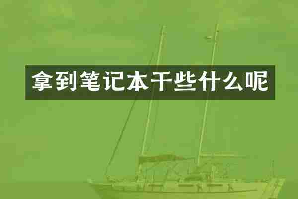 拿到笔记本干些什么呢