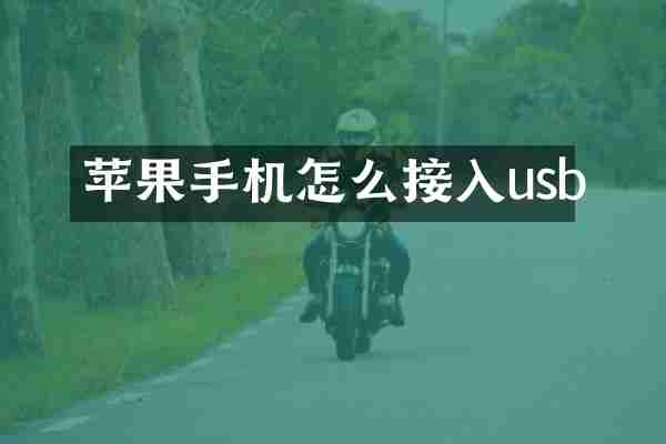 苹果手机怎么接入usb