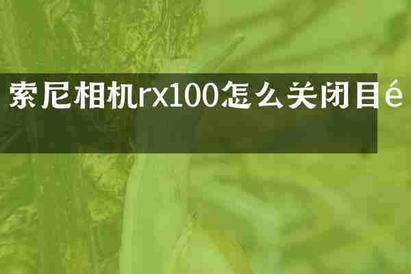 相机rx100怎么关闭目镜