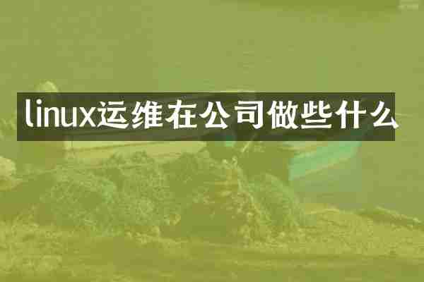 linux运维在公司做些什么