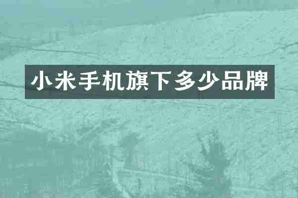 小米手机旗下多少品牌