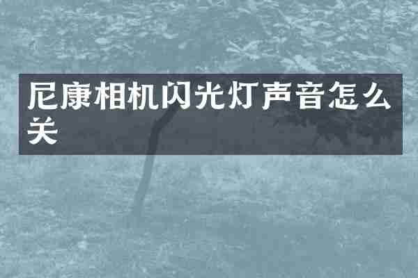 尼康相机闪光灯声音怎么关