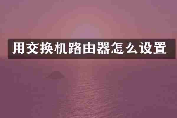 用交换机路由器怎么设置