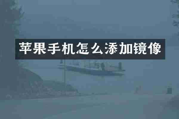 苹果手机怎么添加镜像