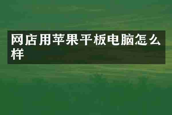 网店用苹果平板电脑怎么样