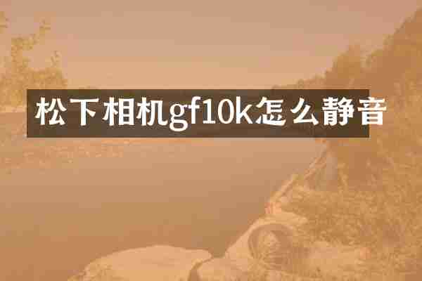 相机gf10k怎么静音