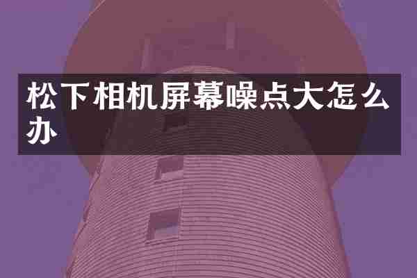 相机屏幕噪点大怎么办