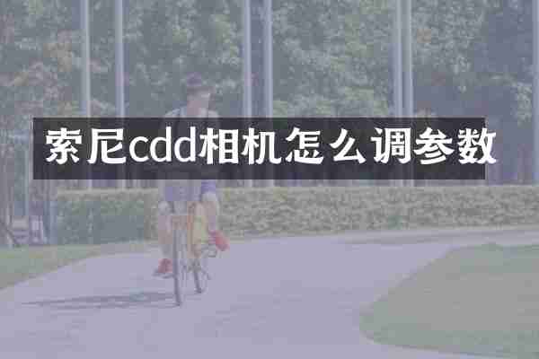 cdd相机怎么调参数