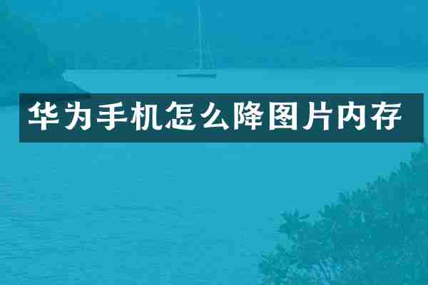 华为手机怎么降图片内存