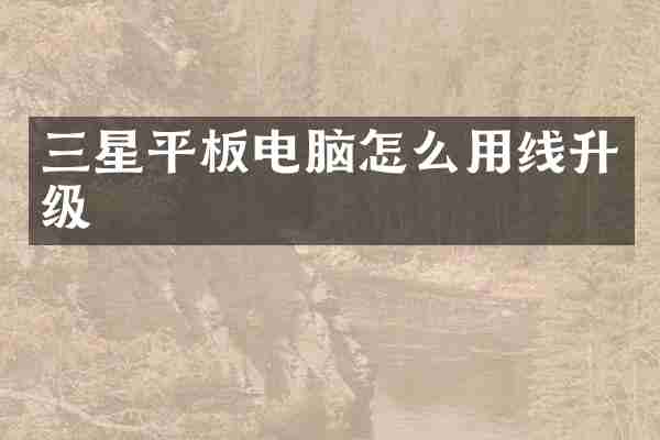 三星平板电脑怎么用线升级