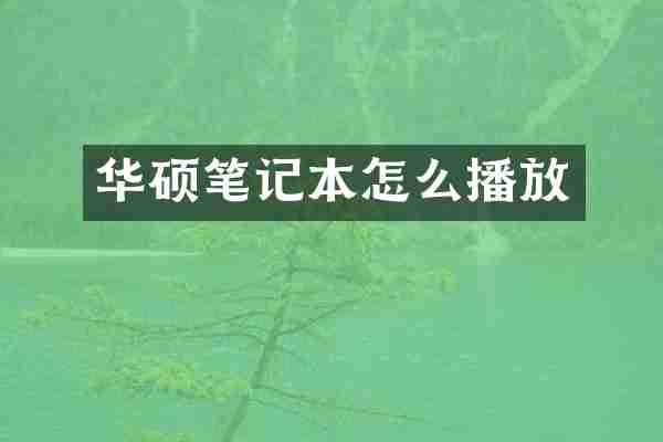 华硕笔记本怎么播放