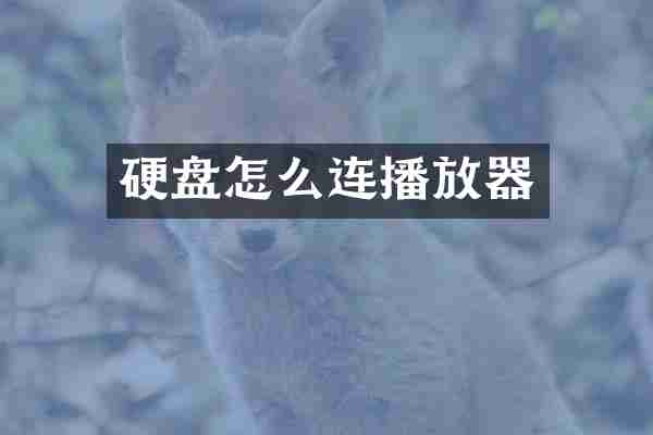硬盘怎么连播放器