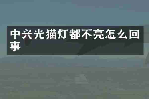 中兴光猫灯都不亮怎么回事