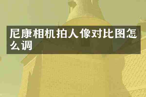 尼康相机拍人像对比图怎么调