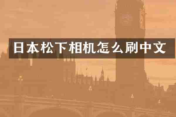 日本相机怎么刷中文