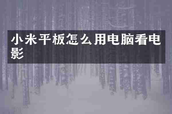小米平板怎么用电脑看电影