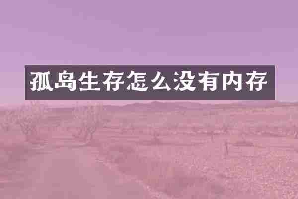 孤岛生存怎么没有内存