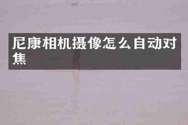 尼康相机摄像怎么自动对焦